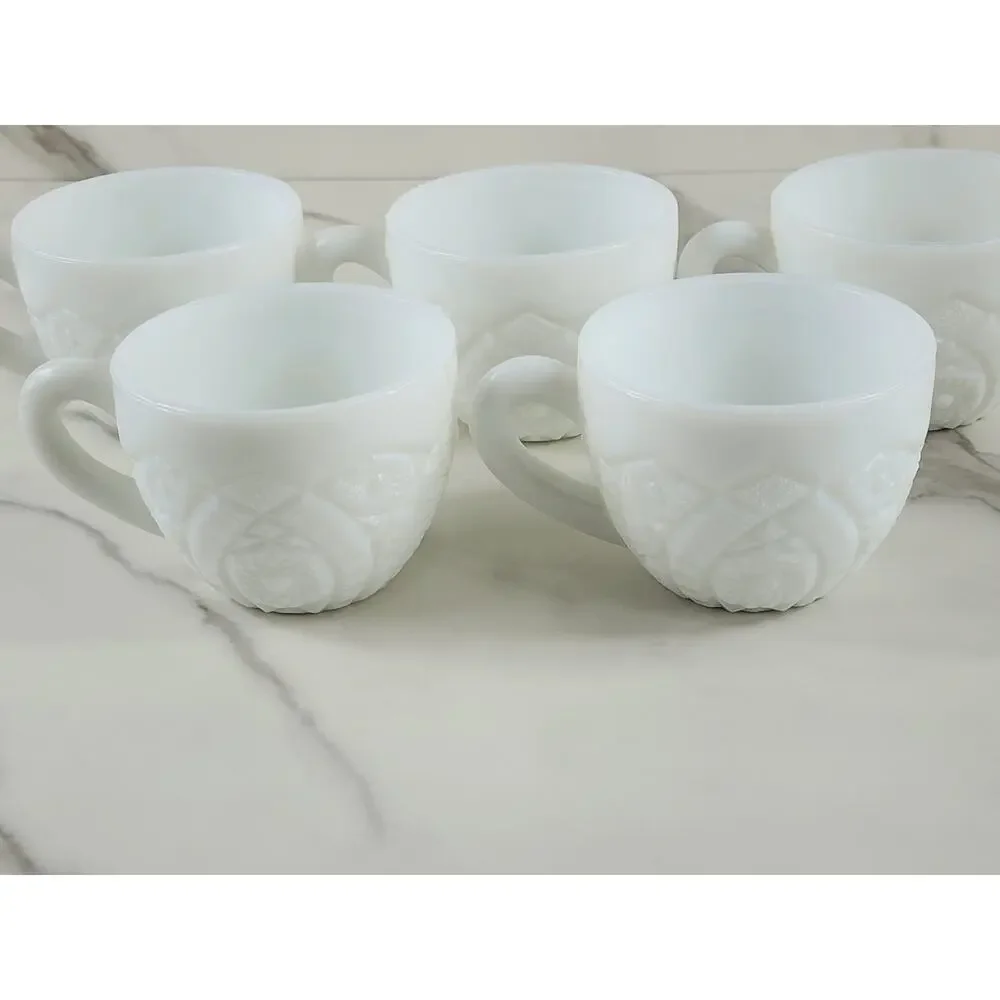 The Concord Milk Glass Punch Mug Cups 2 3/4